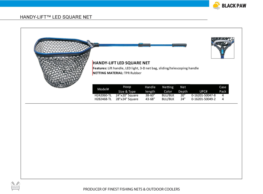 Black Paw EZ-Stow Triangle Folding Landing Net - Blue/Black 18in x 18in by Sportsman's Warehouse